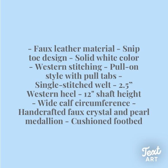 White Cowgirl Boots Mid Calf Custom Bling Accents - Wide Calf 2.5" Heel - Picture 6 of 7